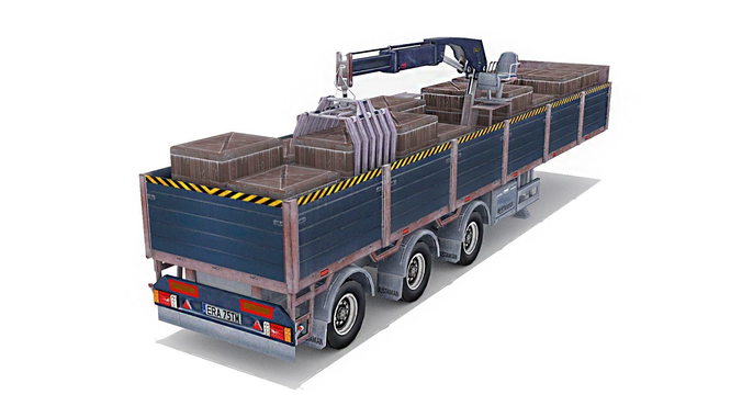 Tow Trailer  Low-poly 3D model