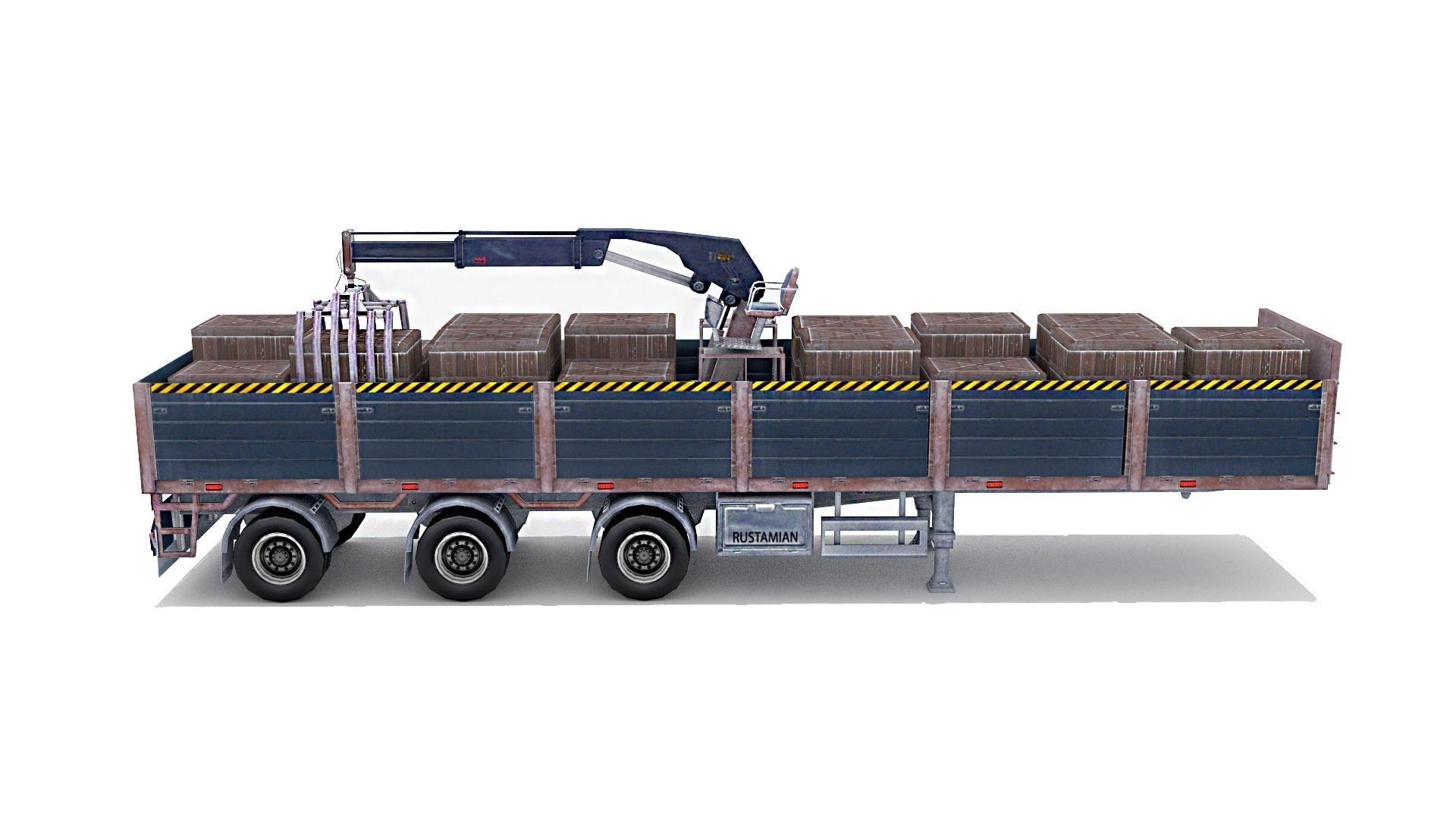 Tow Trailer  Low-poly 3D model_1