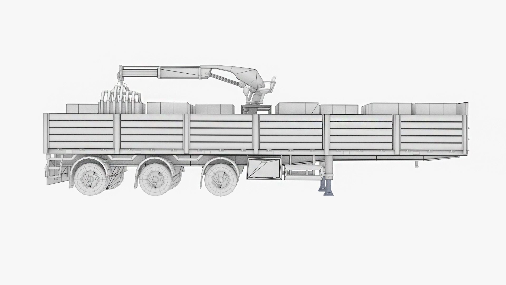 Tow Trailer  Low-poly 3D model_8