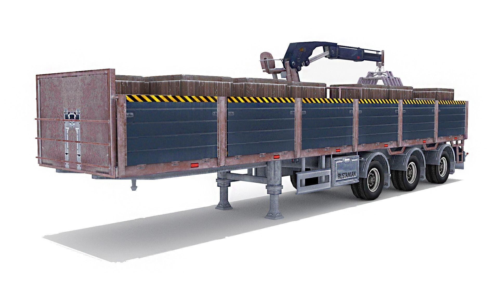 Tow Trailer  Low-poly 3D model_2