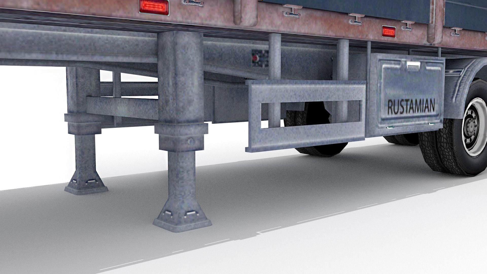 Tow Trailer  Low-poly 3D model_5