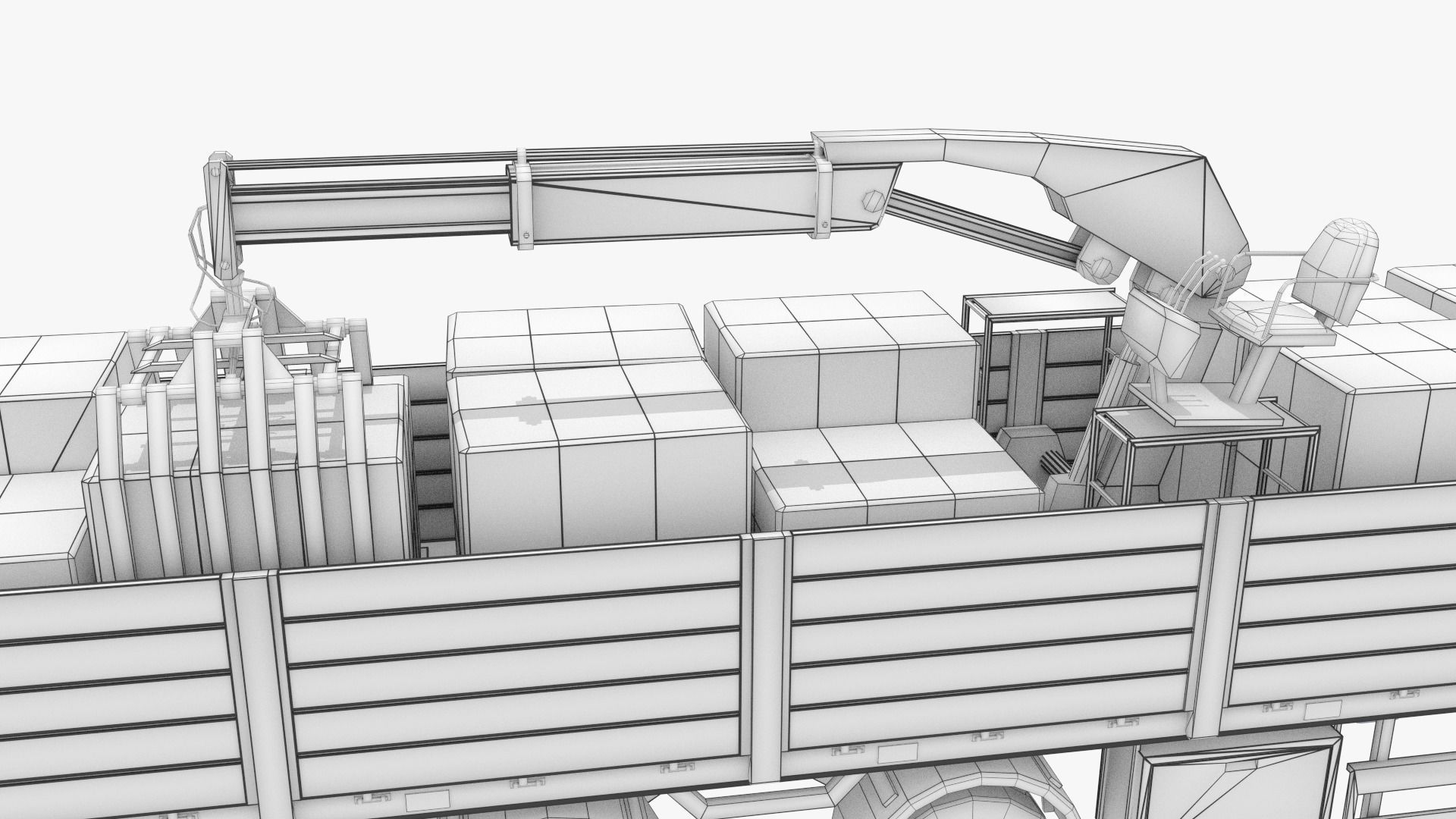 Tow Trailer  Low-poly 3D model_9