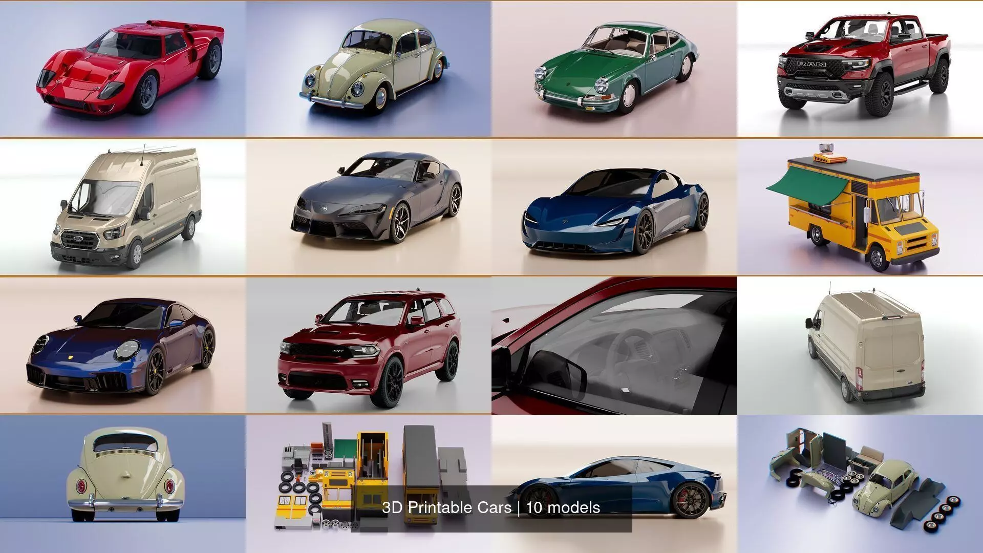 3D Printable Cars 3D Model Collection_0