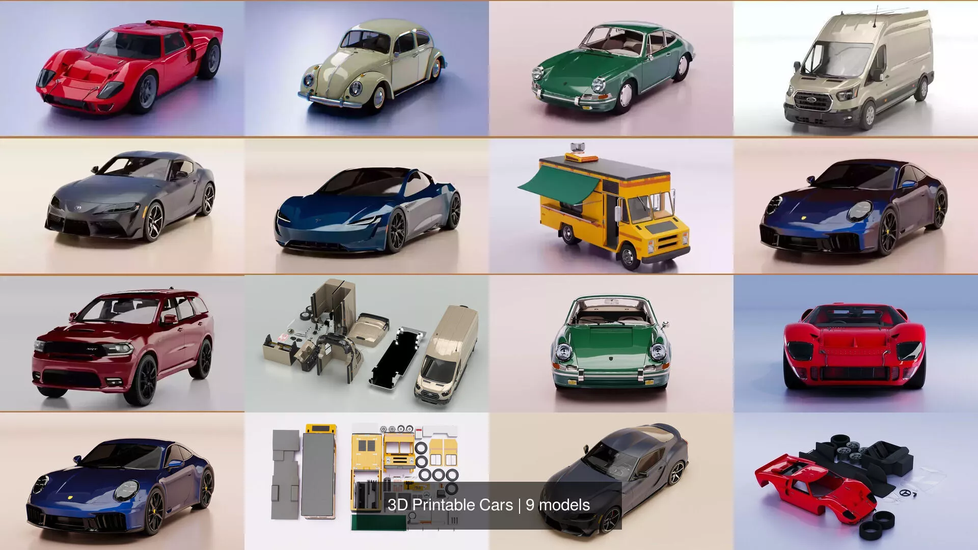 3D Printable Cars 3D Model Pack