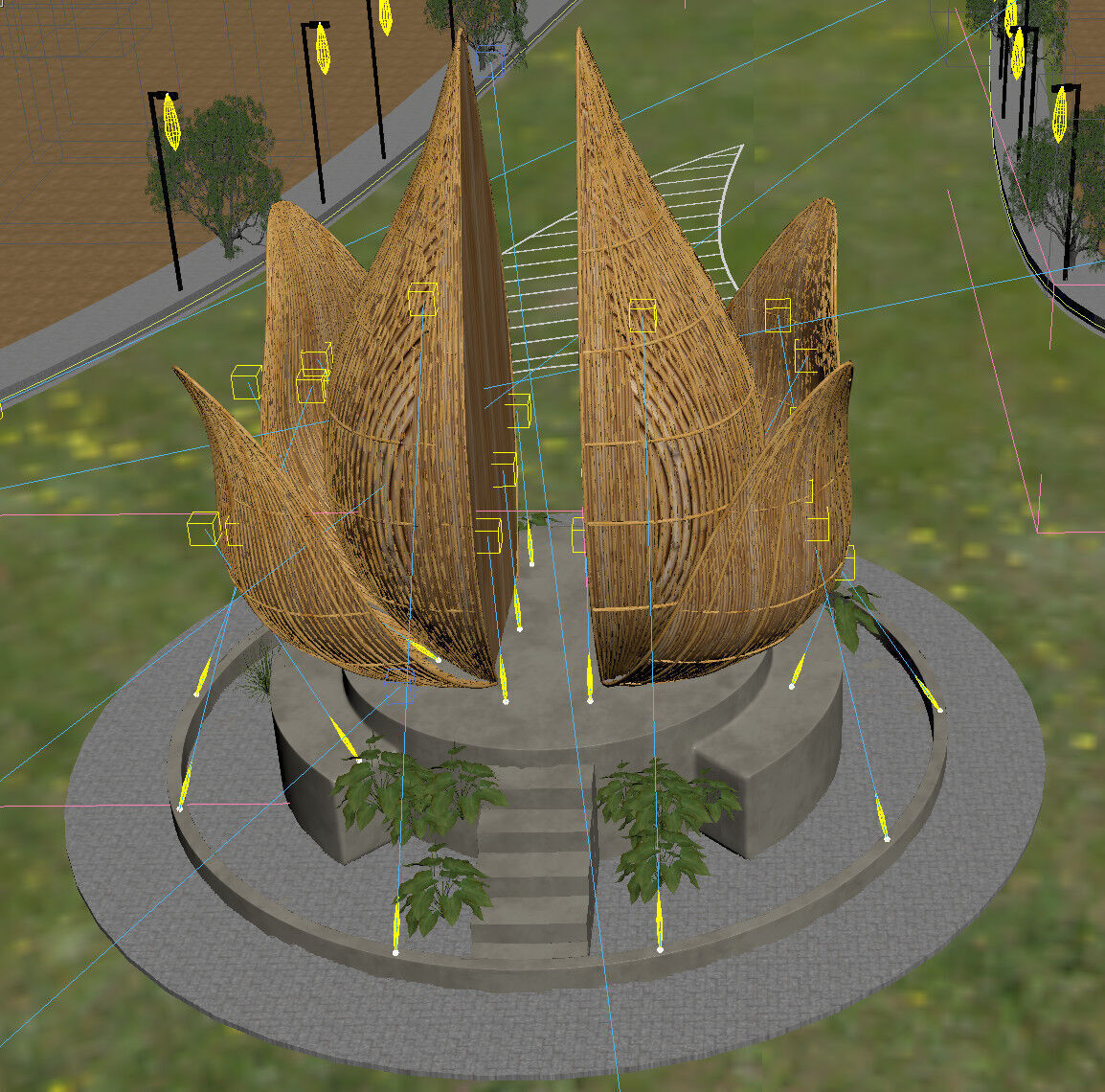 model 3d Bamboo Lotus Pavilion Free 3D model_3