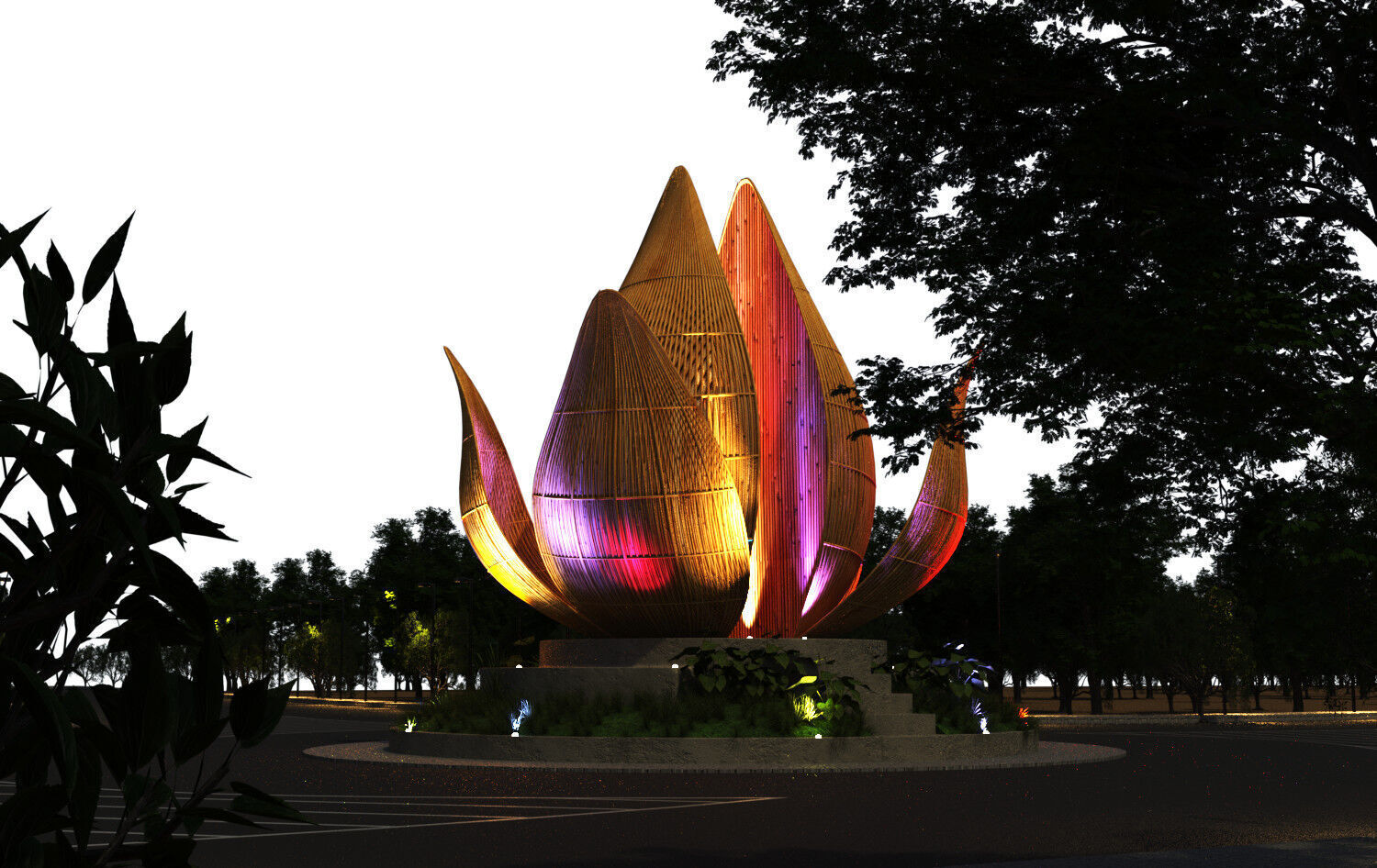 model 3d Bamboo Lotus Pavilion Free 3D model_2