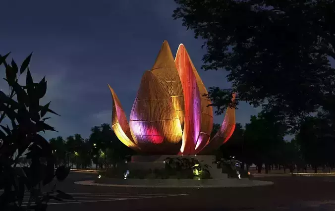 model 3d Bamboo Lotus Pavilion Free 3D model