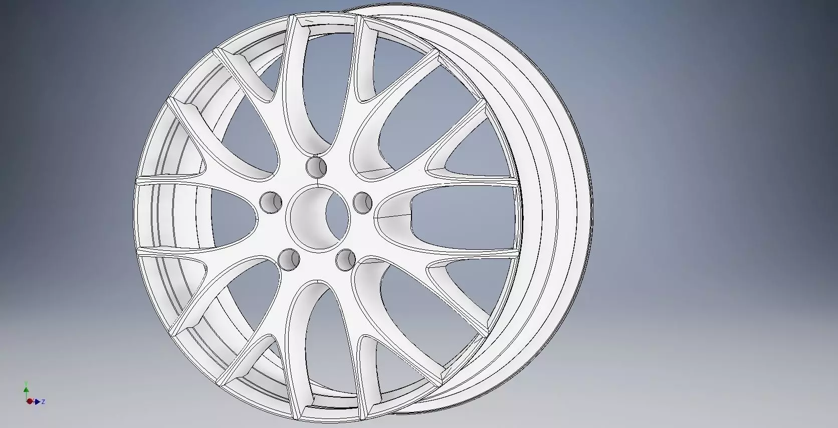 car rim Low-poly 3D model_0