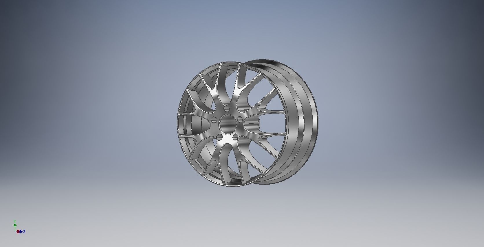 car rim Low-poly 3D model_3