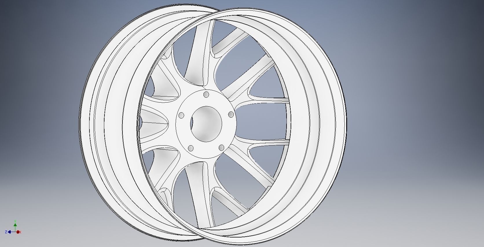 car rim Low-poly 3D model_2