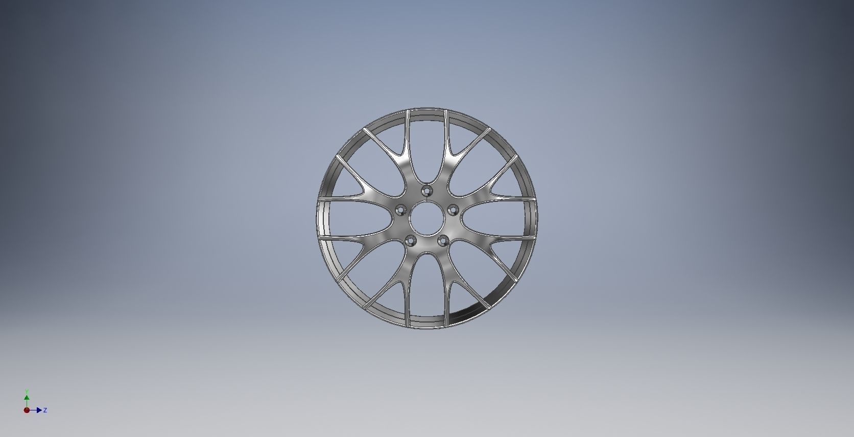 car rim Low-poly 3D model_1