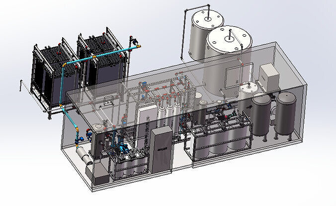 Industrial-Grade MBR Membrane System 3D - Modular Design  3D model