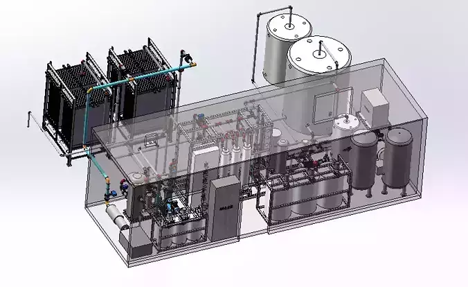 Industrial-Grade MBR Membrane System 3D - Modular Design  3D model