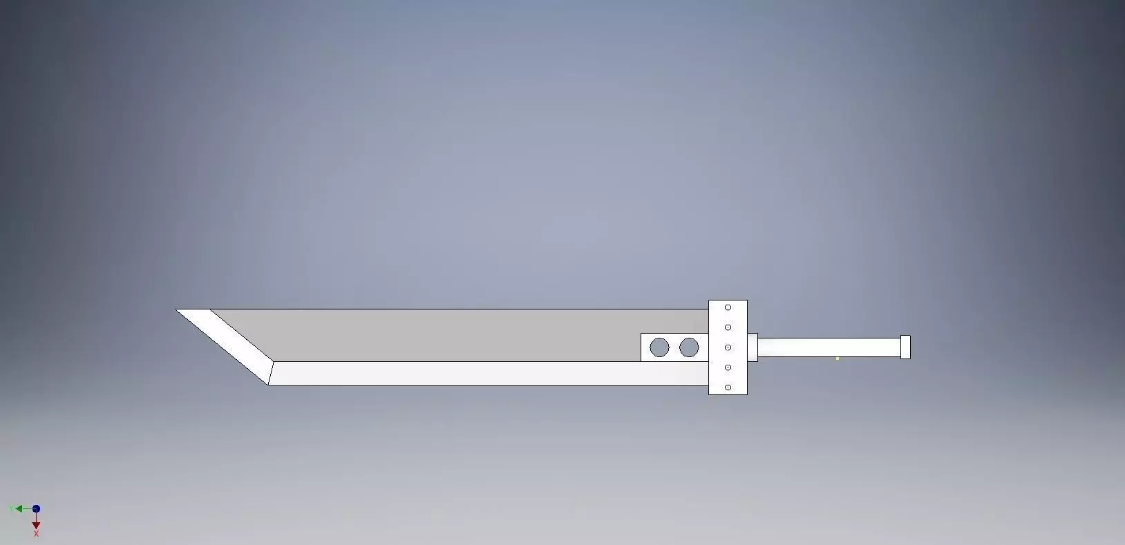 cloud strife final fantasy buster sword Low-poly 3D model_0