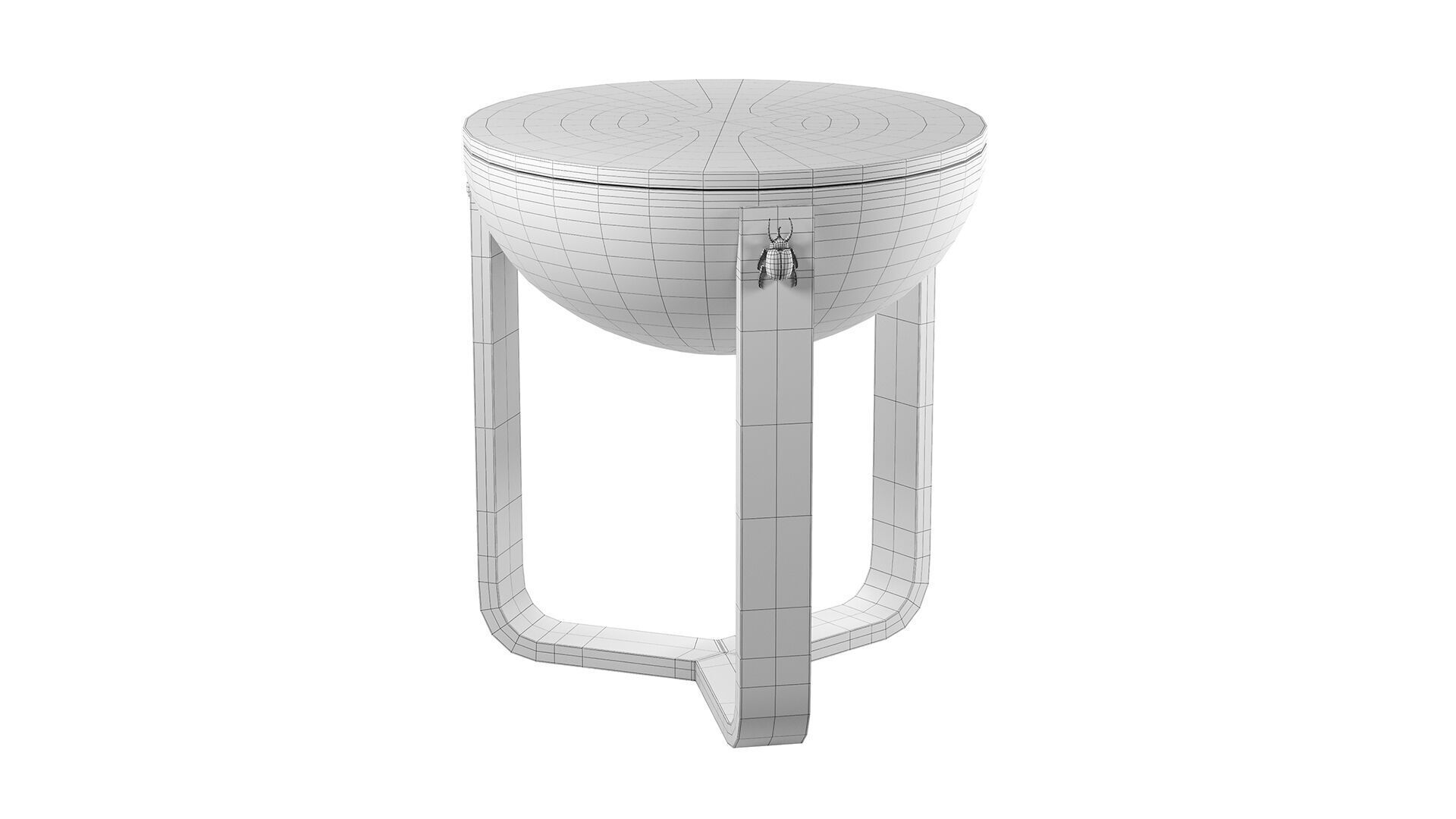 Ethnic Drum Concept Side Table 3D model_3