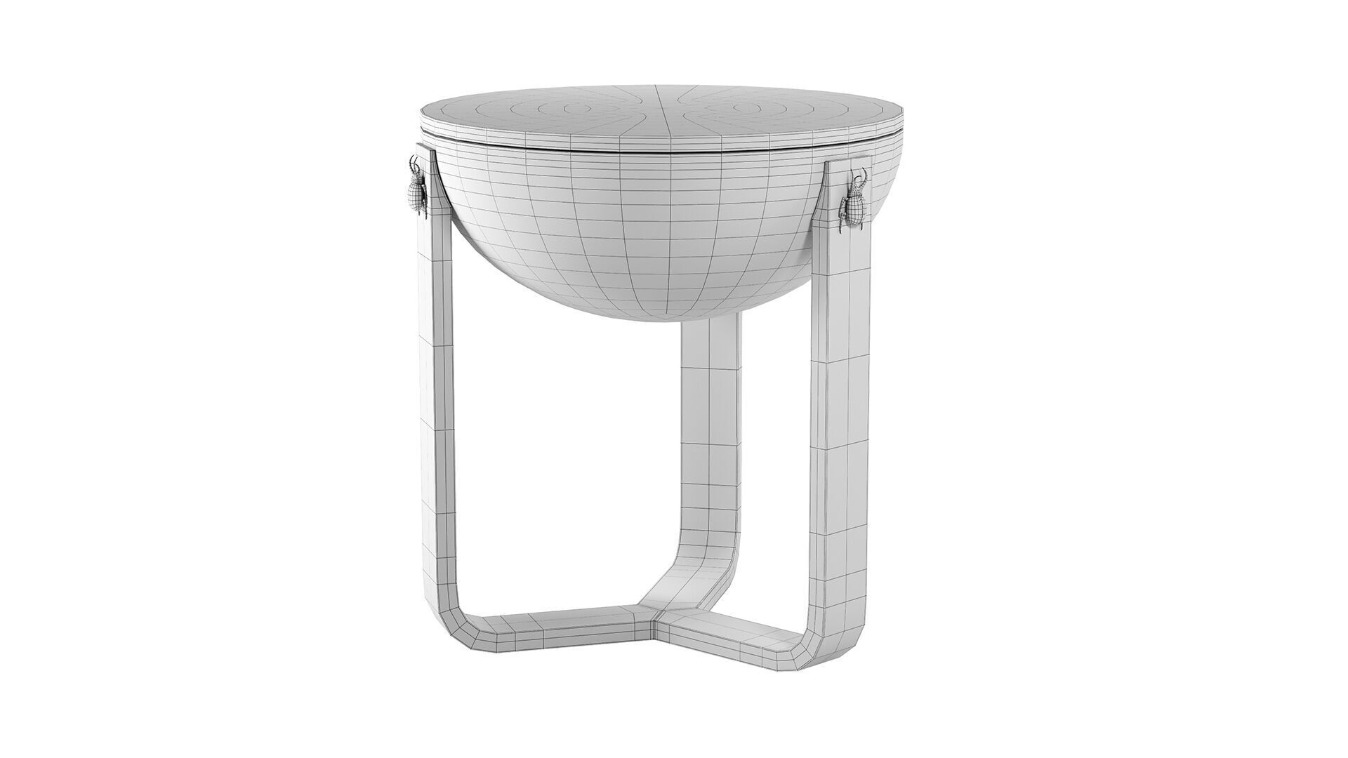 Ethnic Drum Concept Side Table 3D model_6