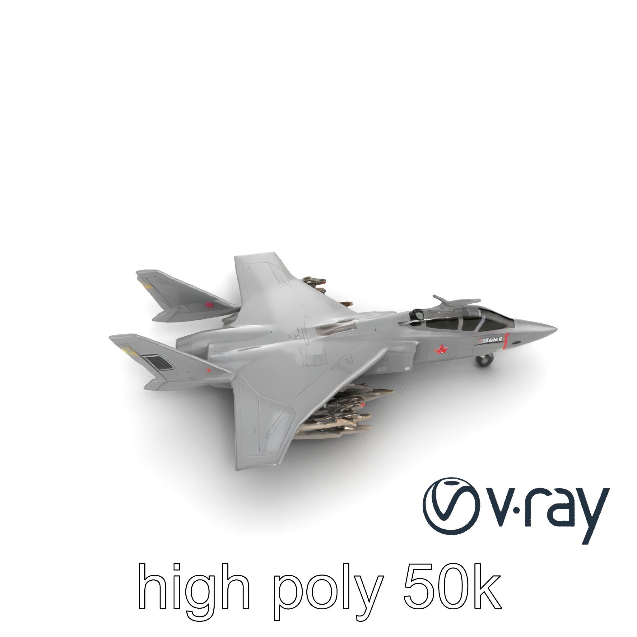 IronFang Bomber Titanium Hull Twin Stabilizers model pack Low-poly 3D model_30