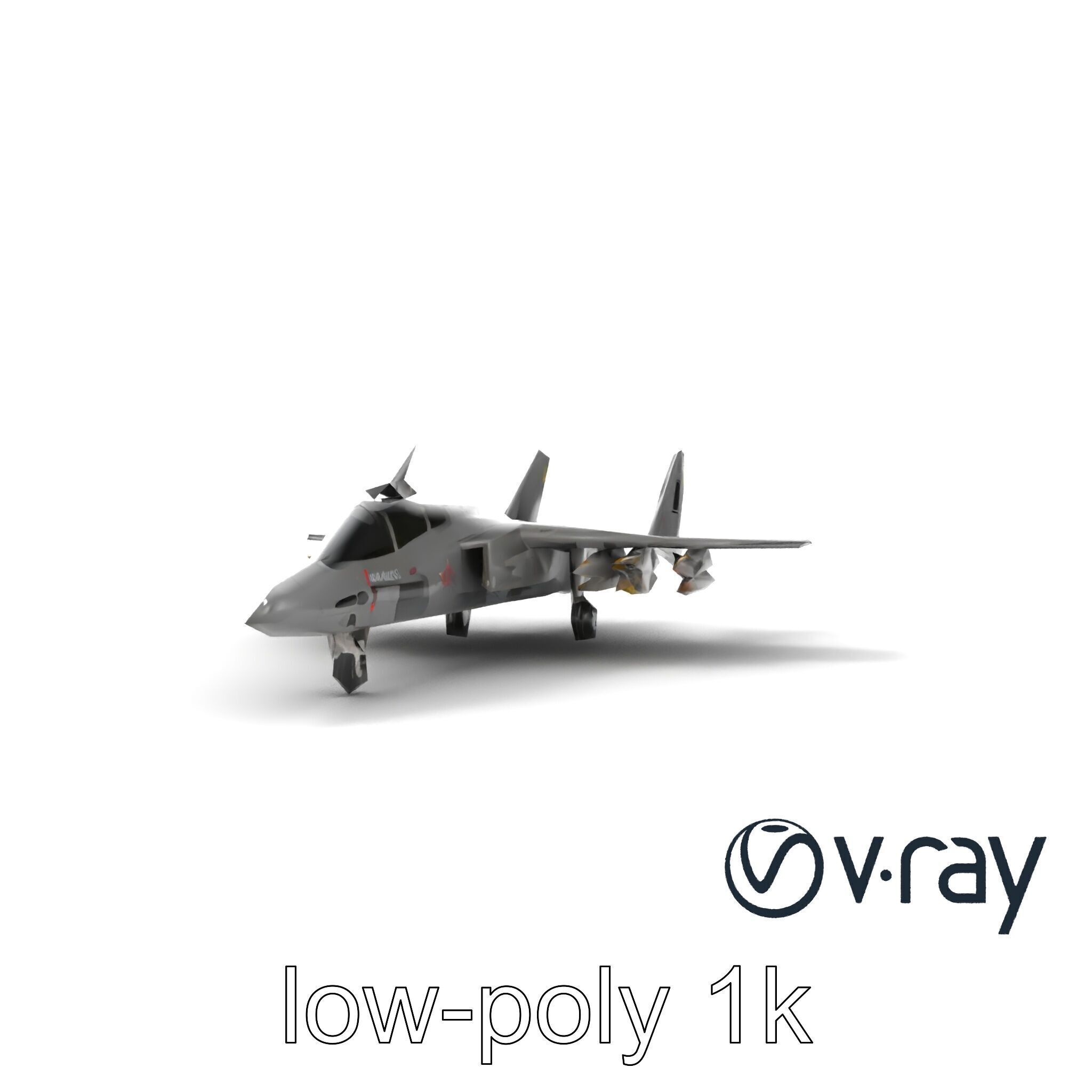 IronFang Bomber Titanium Hull Twin Stabilizers model pack Low-poly 3D model_13