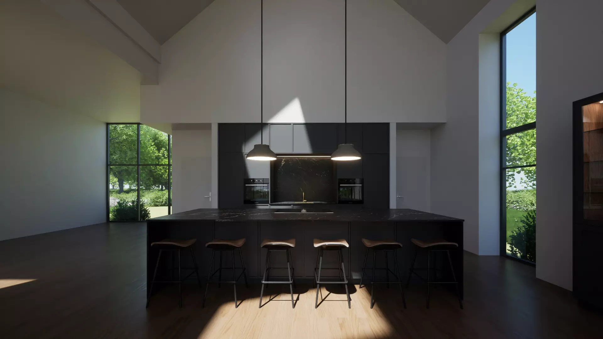 Scandinavian Modern House - Minimalist Architectural Unfurnished 3D model