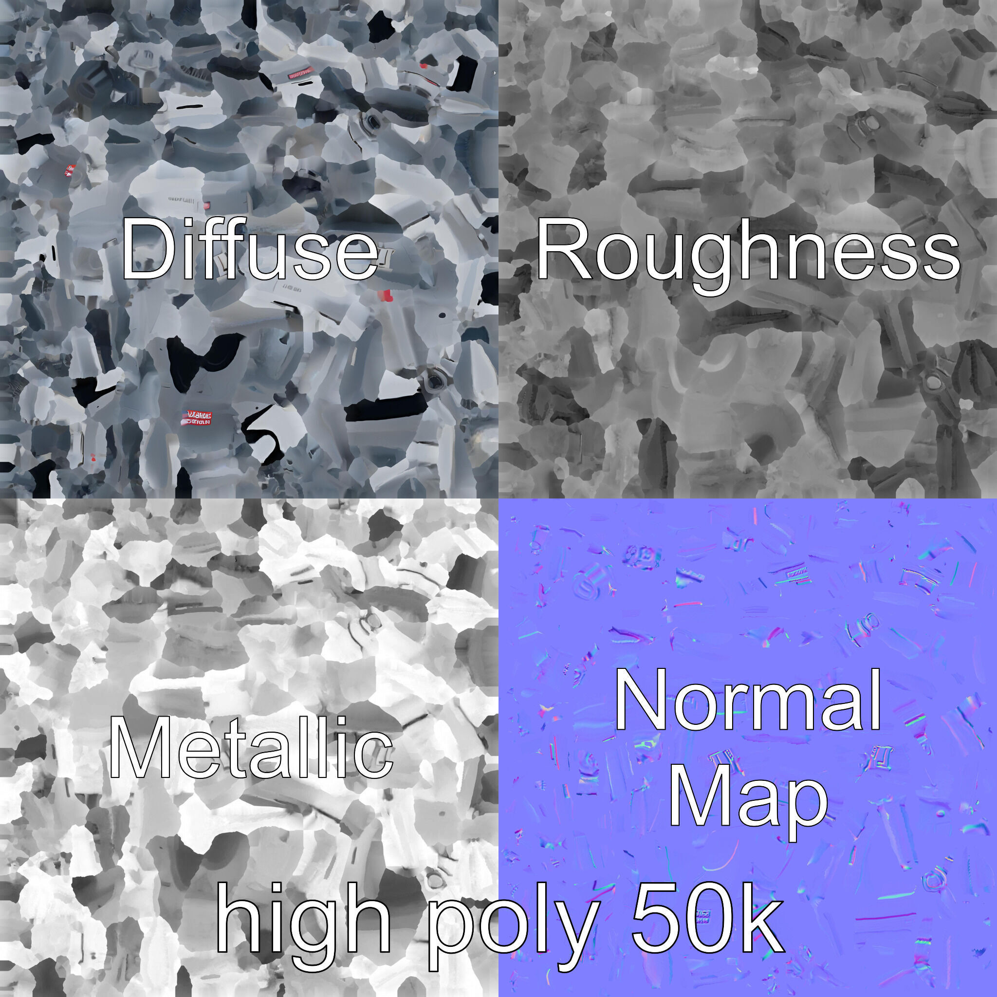 PhantomStrike Drone AI Technology model pack Low-poly 3D model_2