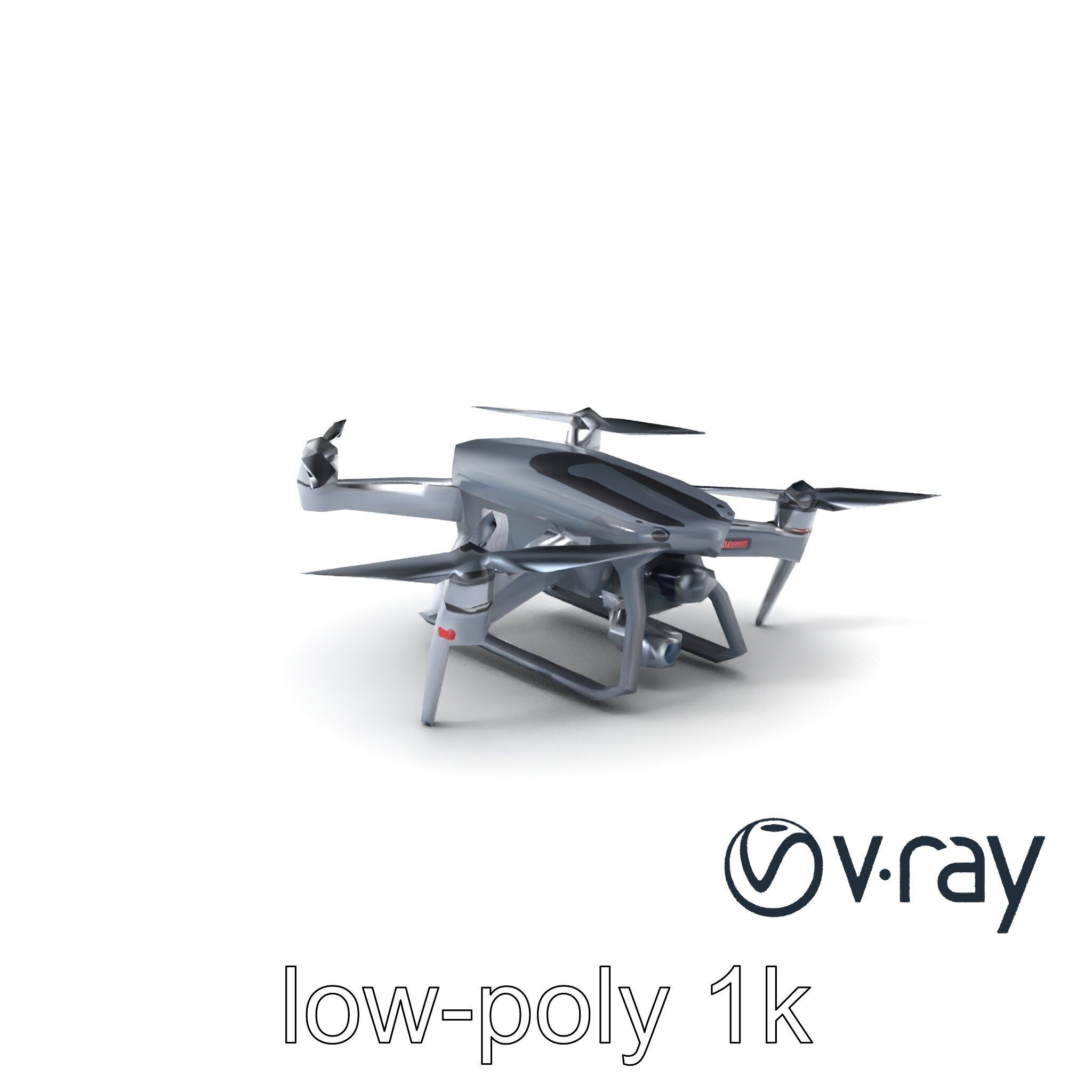 PhantomStrike Drone AI Technology model pack Low-poly 3D model_3