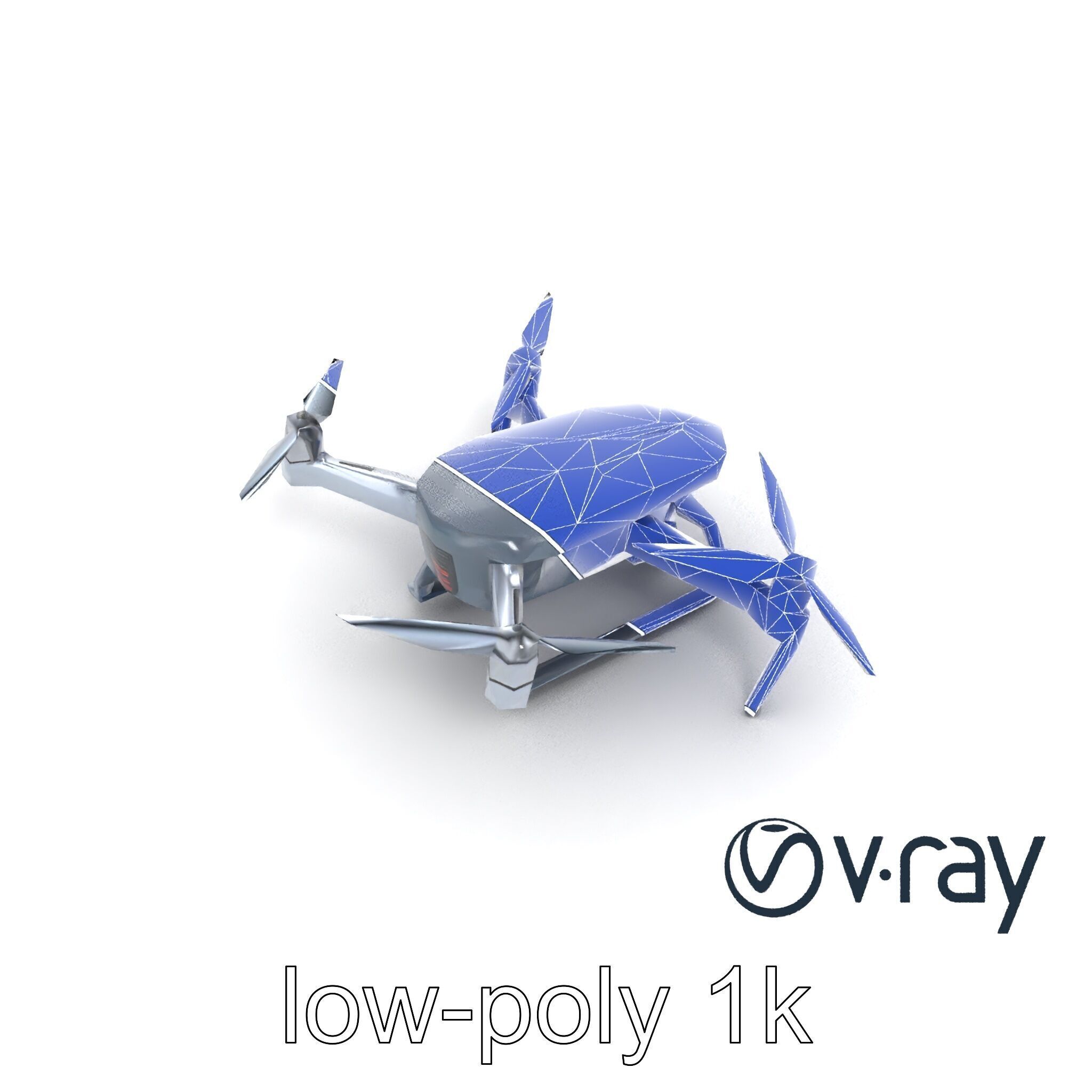 PhantomStrike Drone AI Technology model pack Low-poly 3D model_25