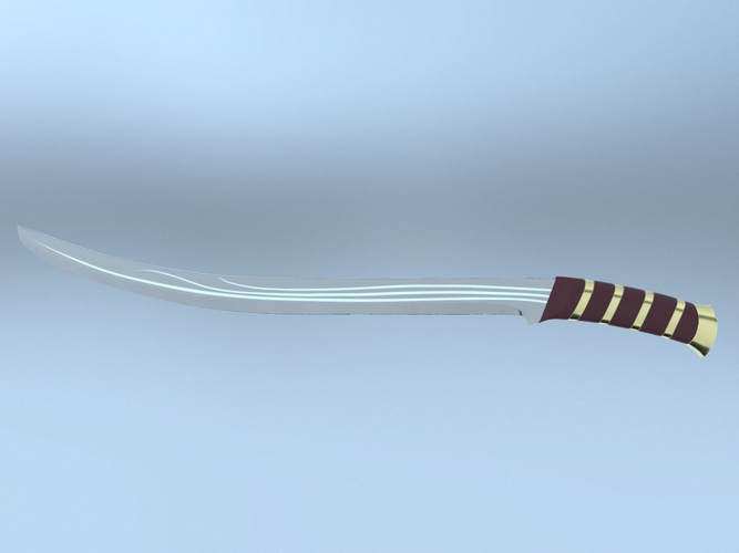 Elven Sword Low-poly 3D model