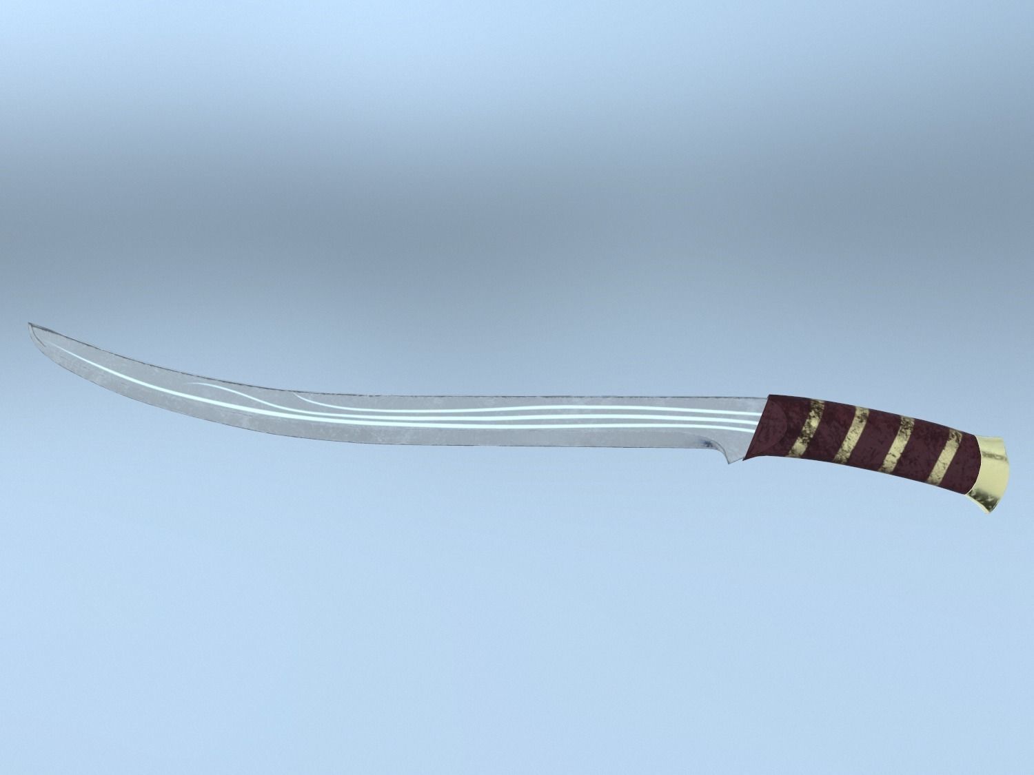 Elven Sword Low-poly 3D model_11