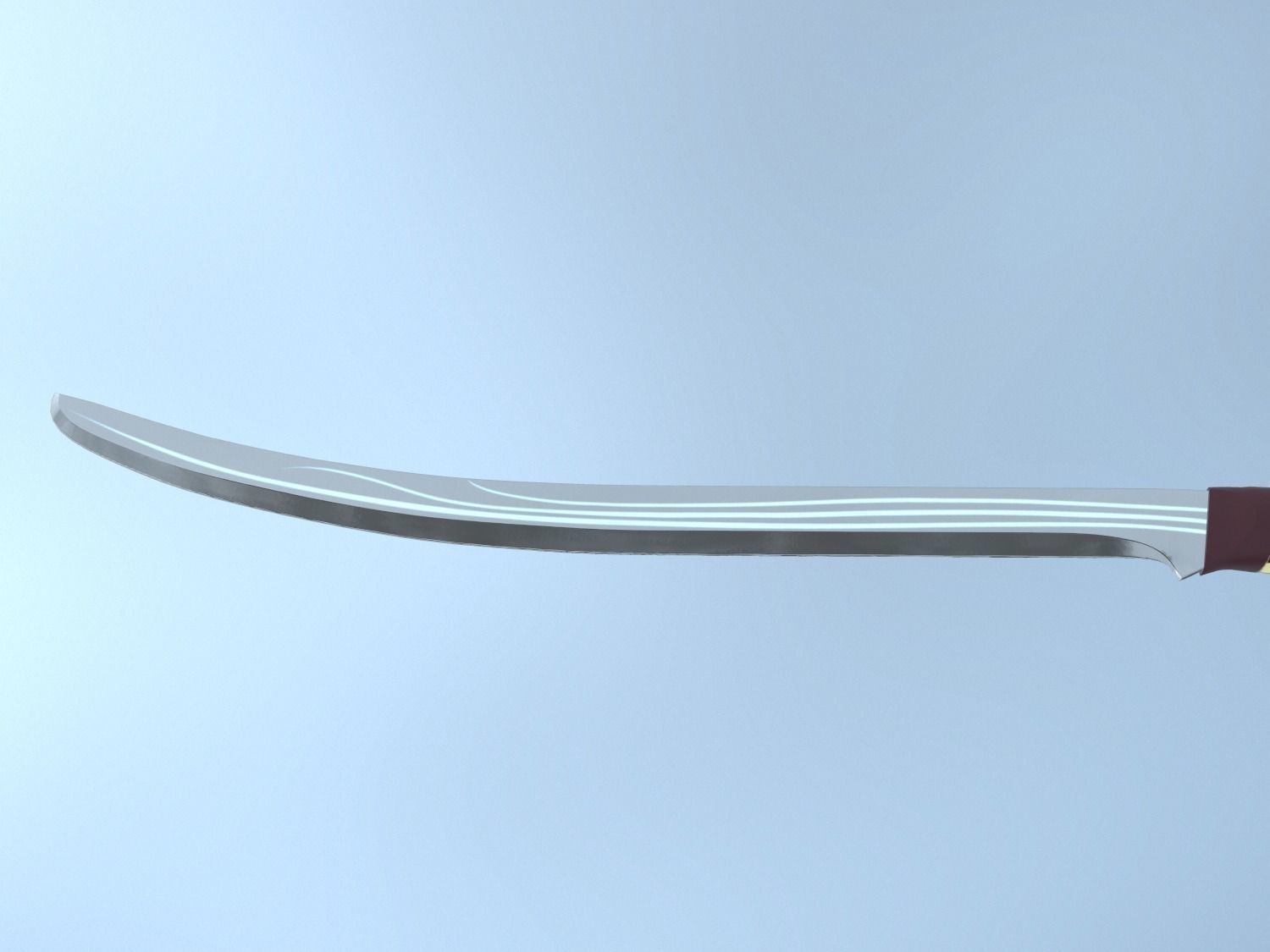 Elven Sword Low-poly 3D model_8