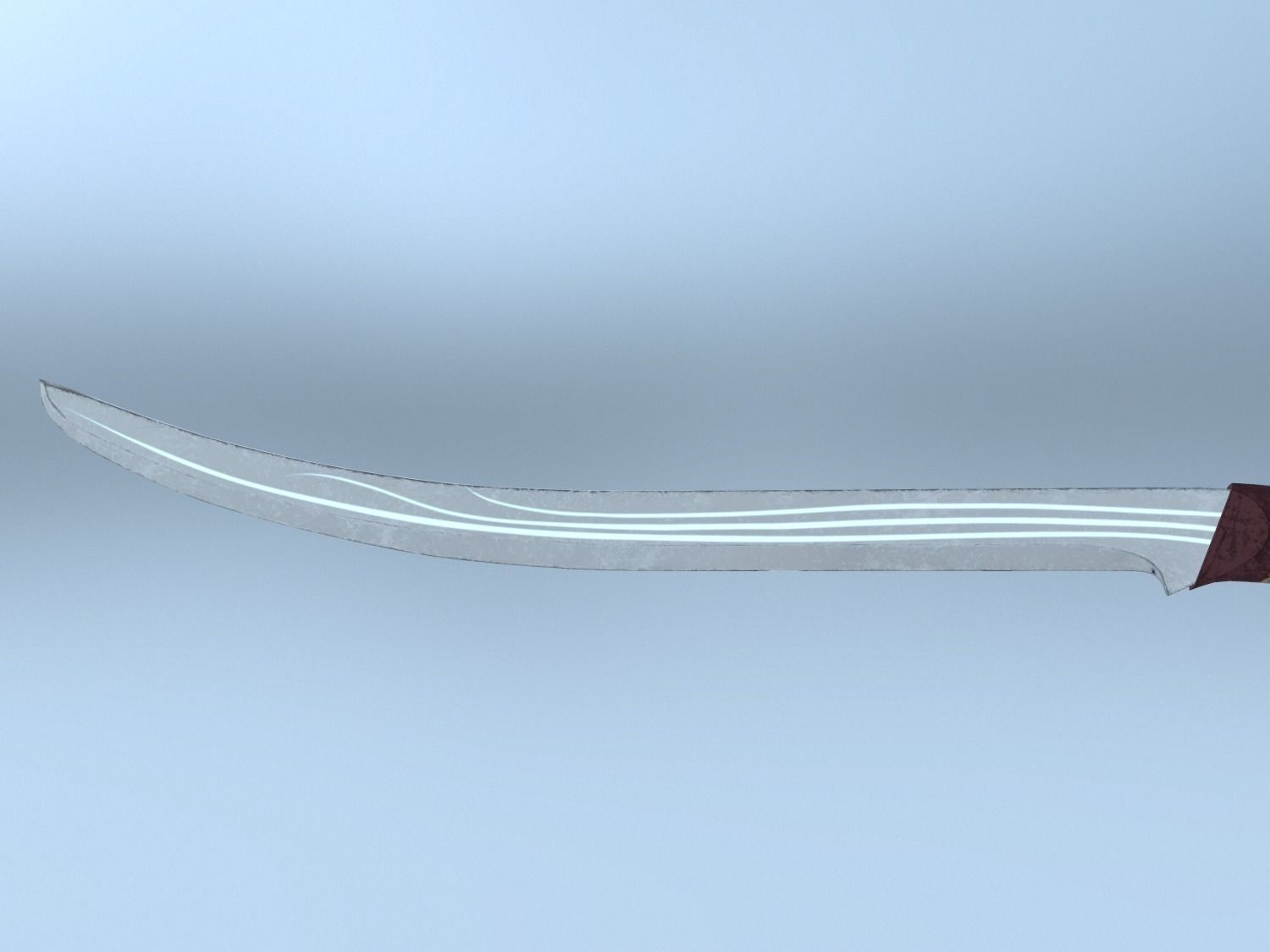Elven Sword Low-poly 3D model_12