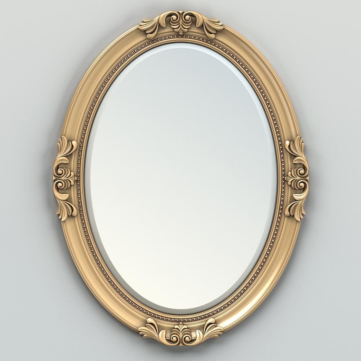 Oval mirror frame 003 3D model_1