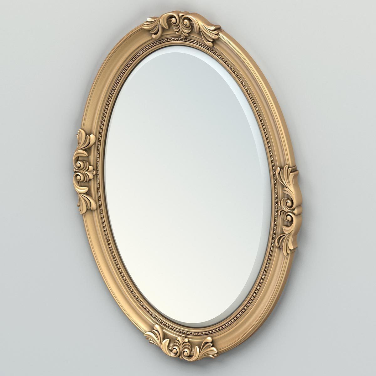 Oval mirror frame 003 3D model_2
