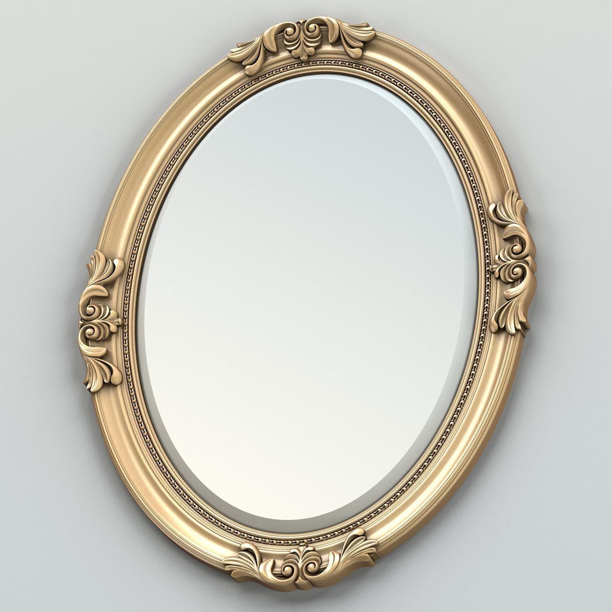 Oval mirror frame 003 3D model_3