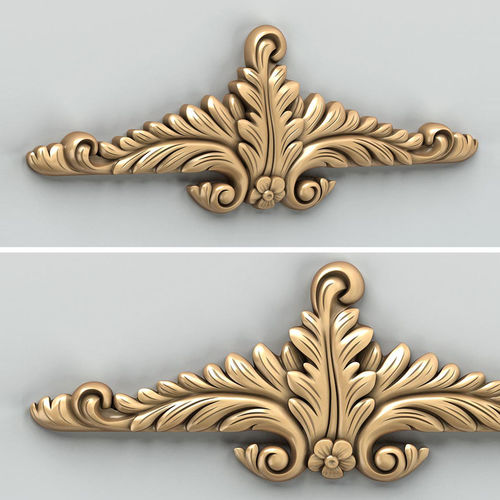 Carved decor horizontal 018 3D model