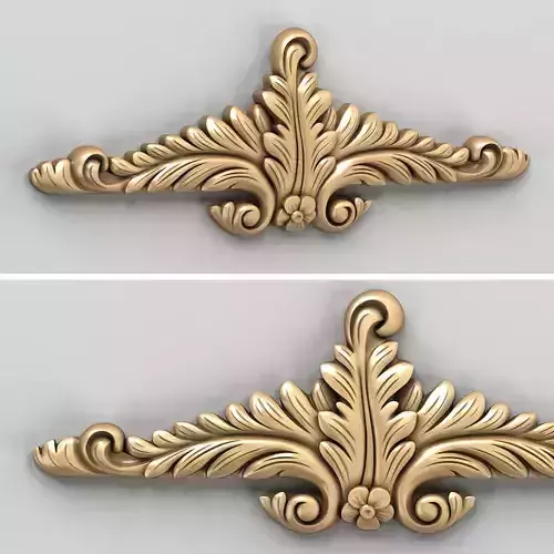 Carved decor horizontal 018 3D model