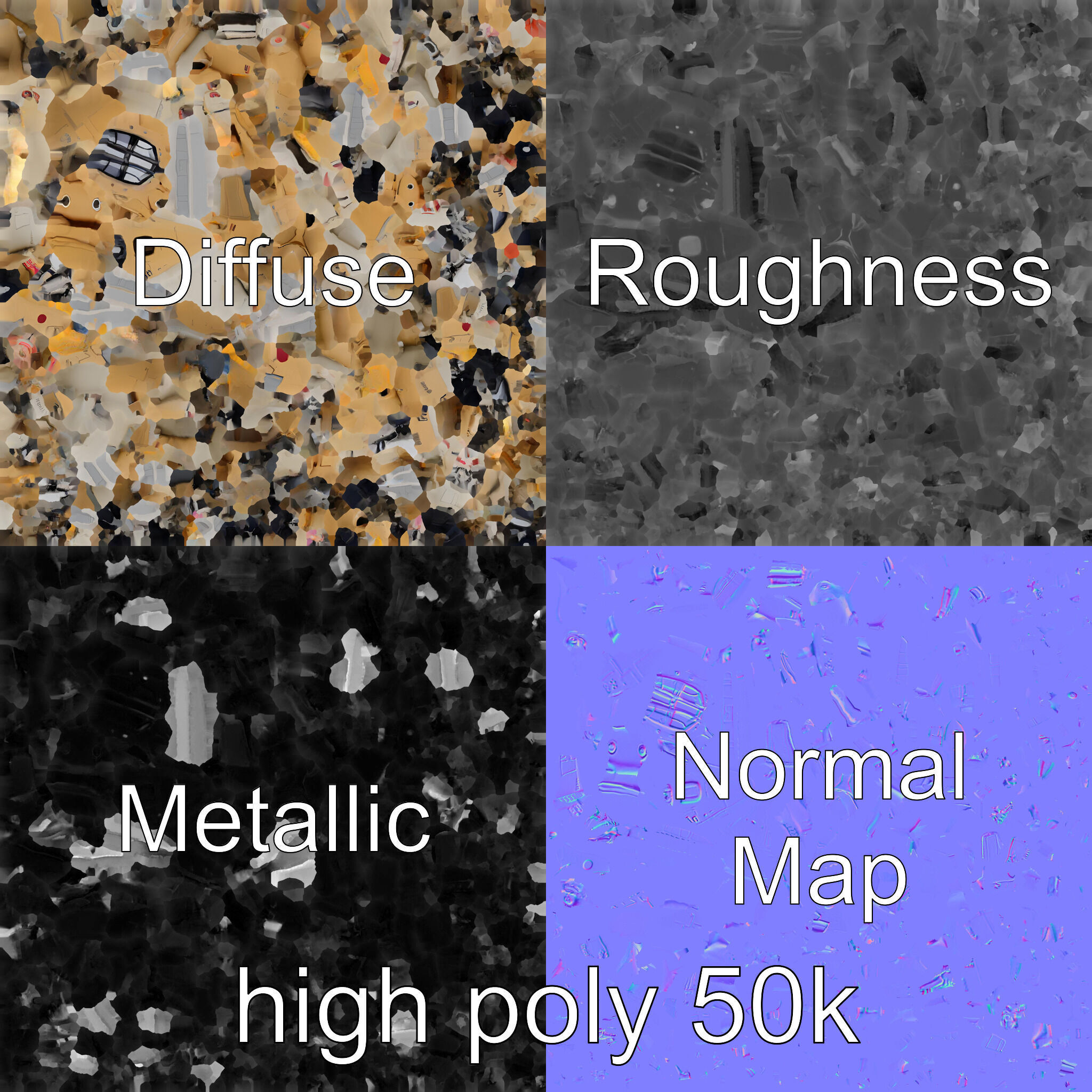 ThunderBolt II Desert-Camouflage Armored Helicopter model pack Low-poly 3D model_2