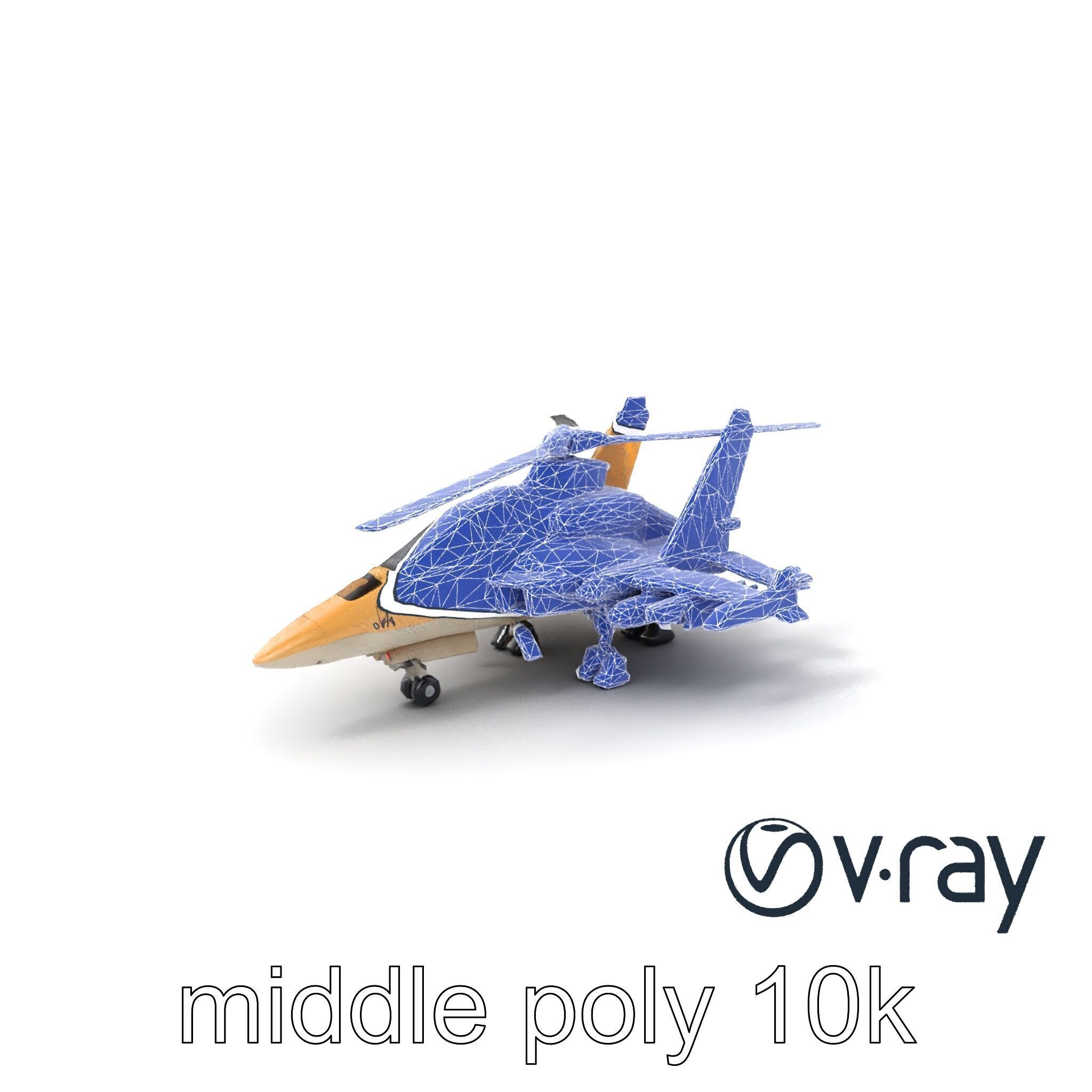 ThunderBolt II Desert-Camouflage Armored Helicopter model pack Low-poly 3D model_5