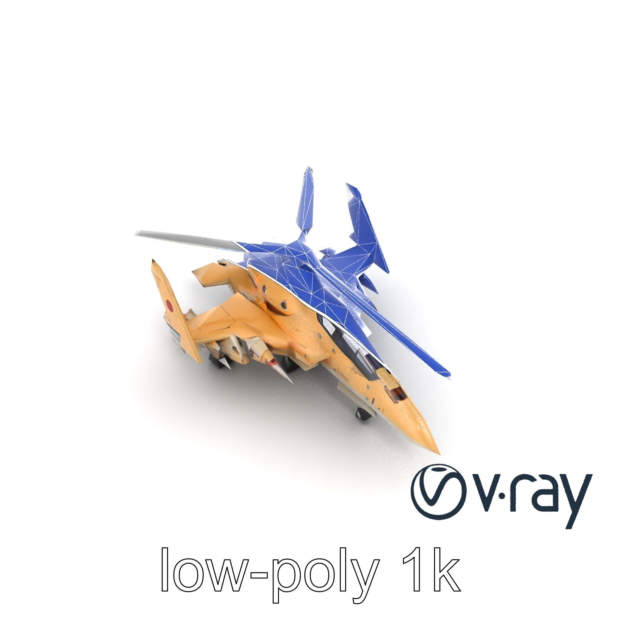 ThunderBolt II Desert-Camouflage Armored Helicopter model pack Low-poly 3D model_14