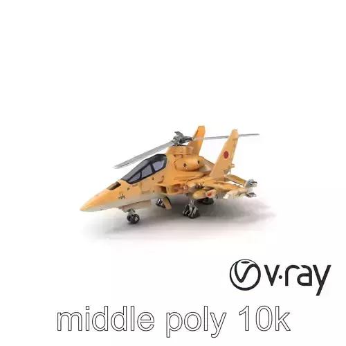 ThunderBolt II Desert-Camouflage Armored Helicopter model pack Low-poly 3D model