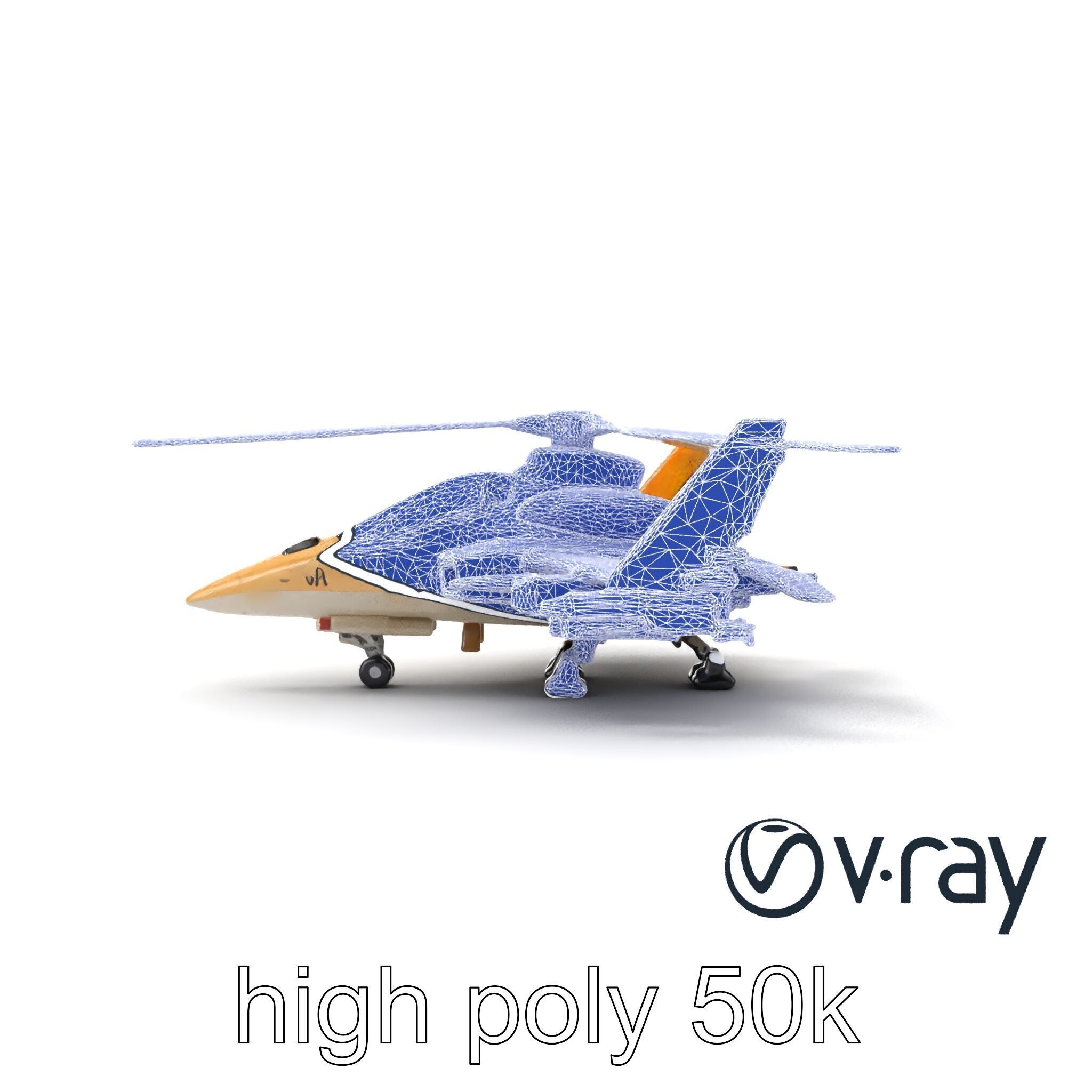 ThunderBolt II Desert-Camouflage Armored Helicopter model pack Low-poly 3D model_28