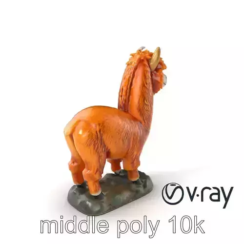 SolarFluff Alpaca Sculpture model pack Low-poly 3D model