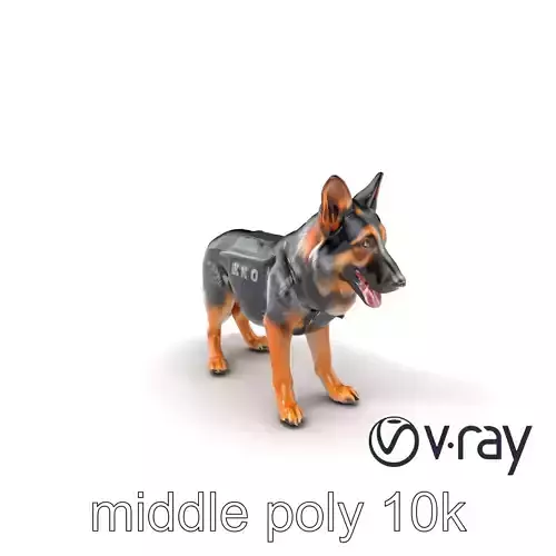StormCloud German Shepherd Tactical model pack Low-poly 3D model