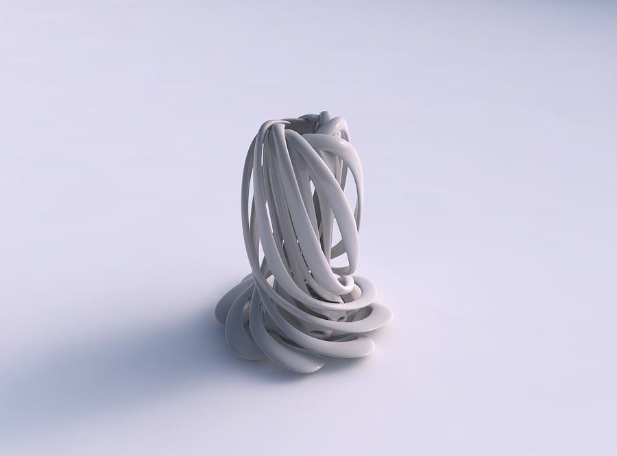 Vase double twisted medium with wide collapsed top and squeez... 3D print model_0