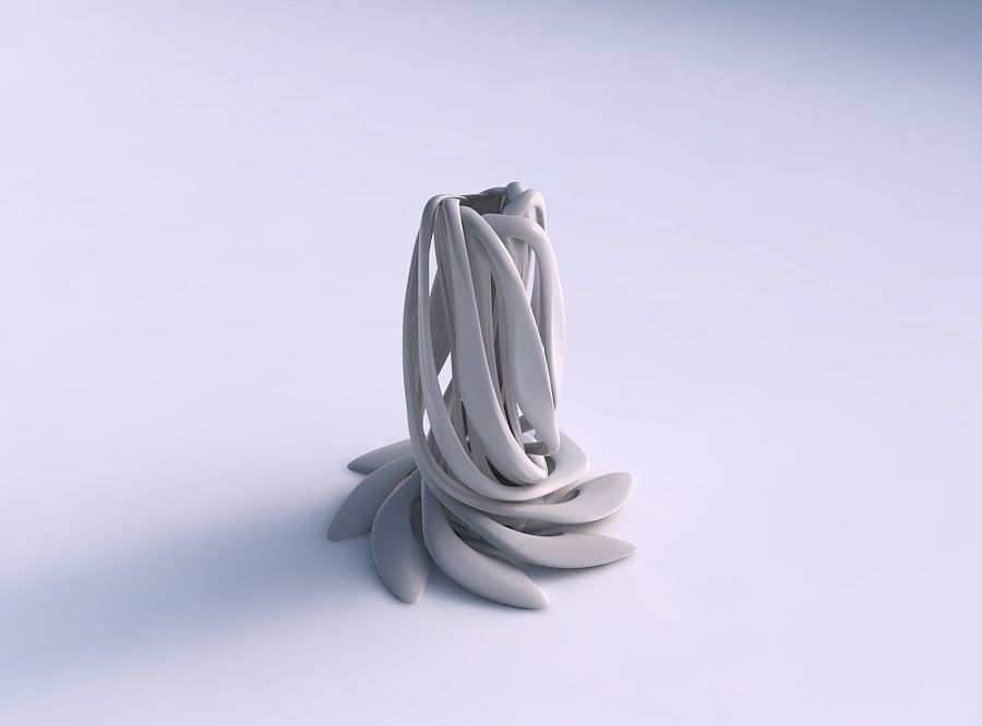 Vase double twisted large with wide collapsed top and squeeze... 3D print model_0