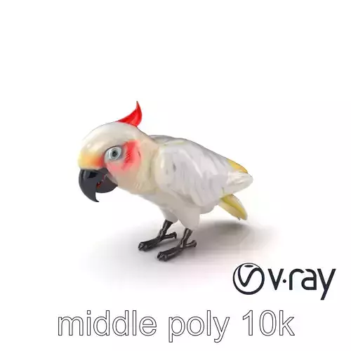 FrostFeather Cockatoo Sculptural model pack Low-poly 3D model