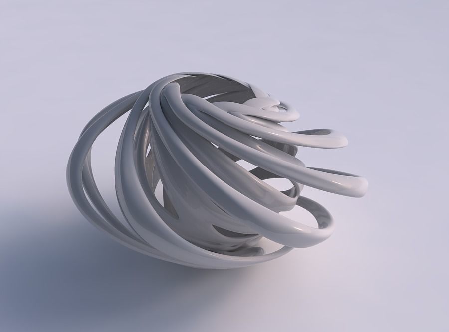 Vase double twisted bulged with collapsed top squeezed with s... 3D print model_0