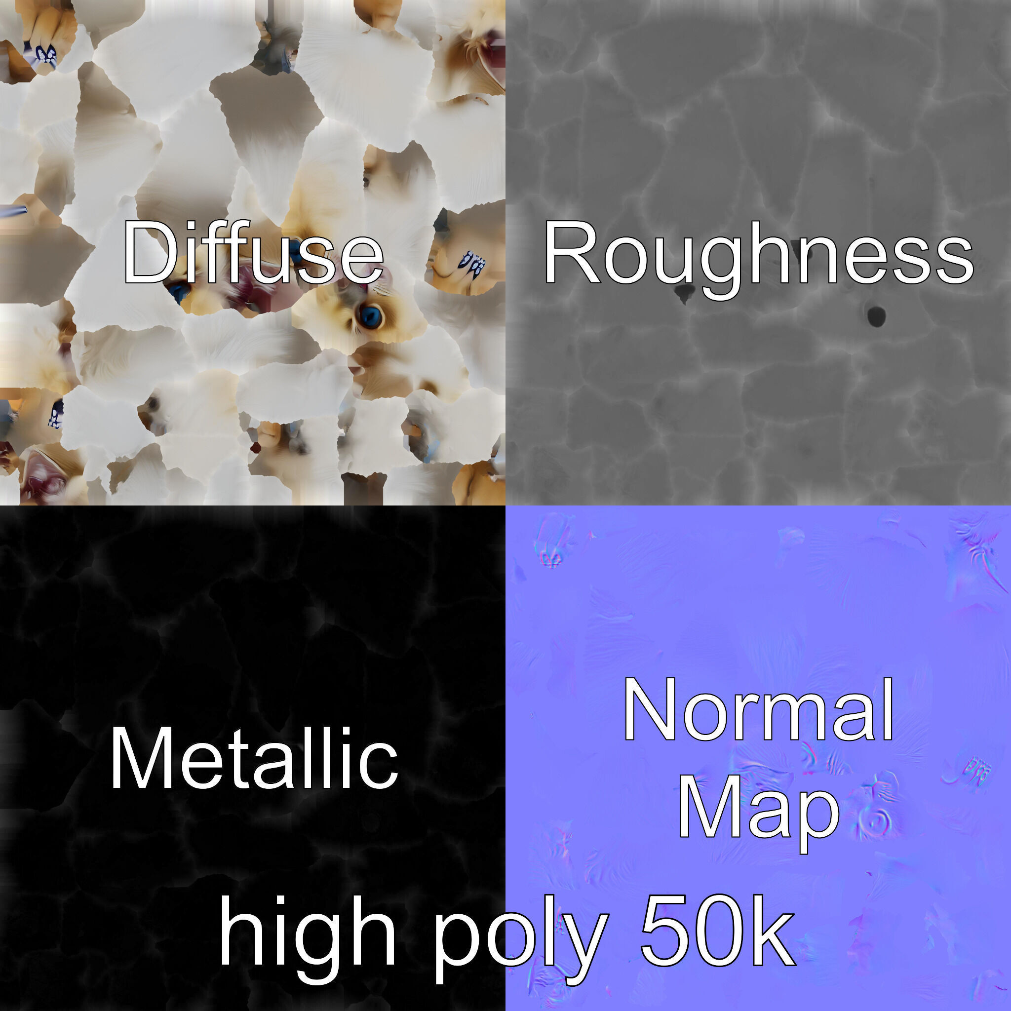 VelvetPaw Persian Cat model pack Low-poly 3D model_2