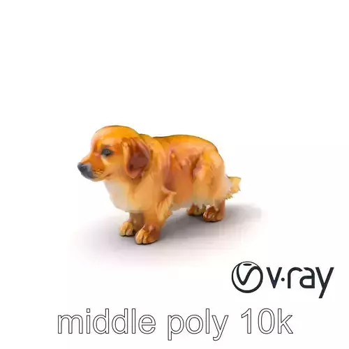 GoldenSun Retriever fluffy companion model pack Low-poly 3D model
