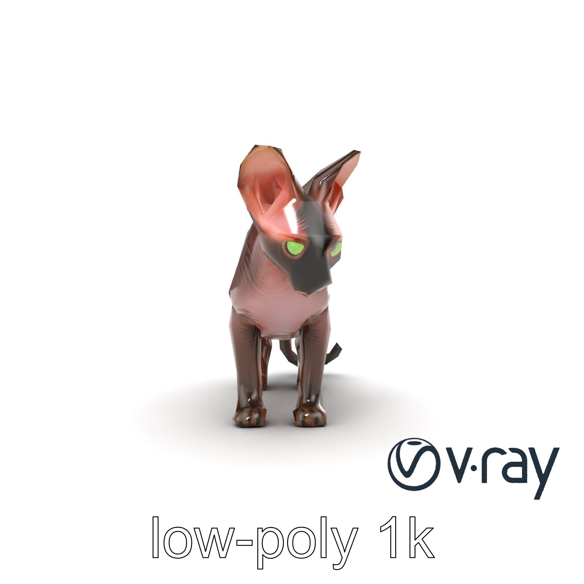 MidnightWhisker Sphynx Cat model pack Low-poly 3D model_63
