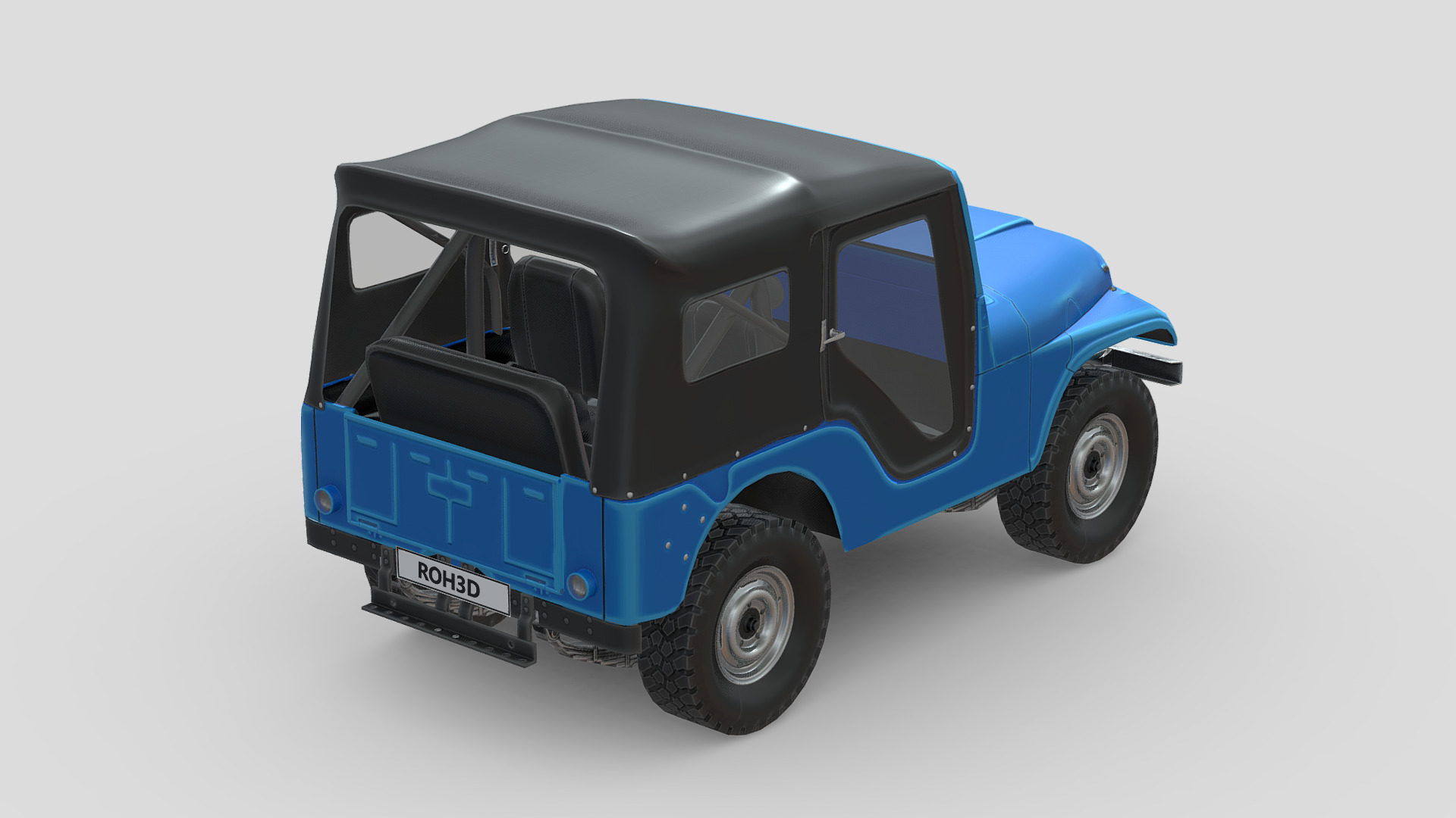 Jeep CJ5 1954 Low-poly 3D model_4